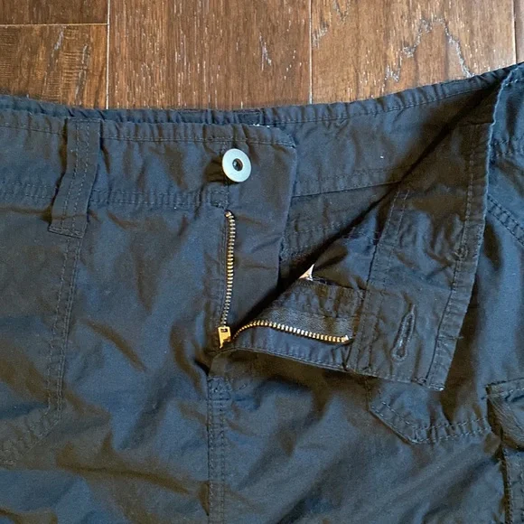 Old Navy micro mini cargo skirt black ultra low waist belt loops pockets size 6 - Picture 4 of 9